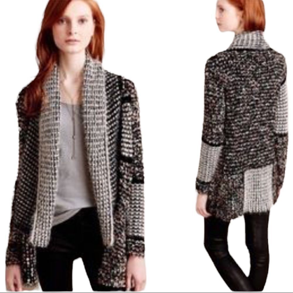dor Dor Couture Shawled Confetti Fuzzy Cardigan Sz S